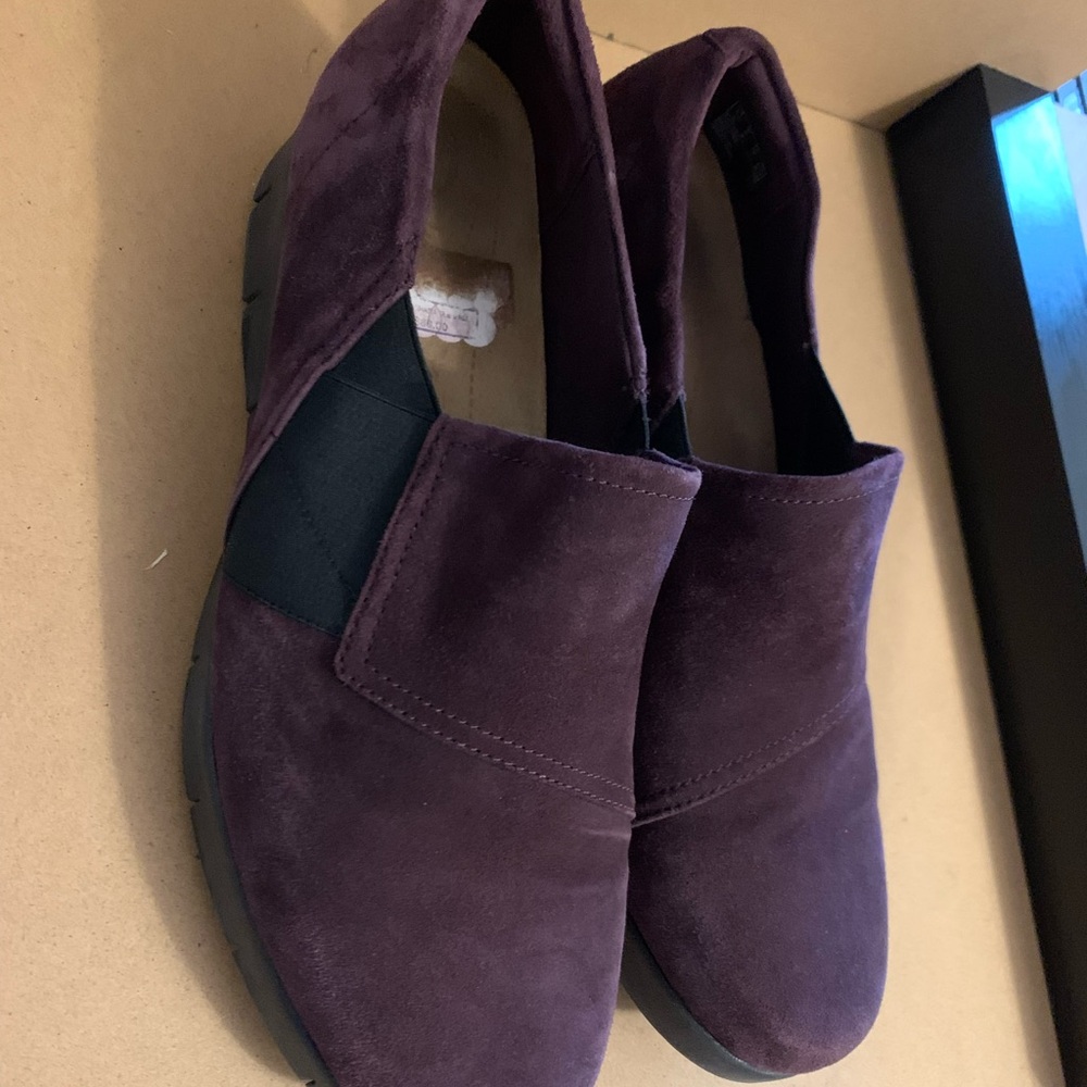Clarks Purple Suede Slip-On Shoes